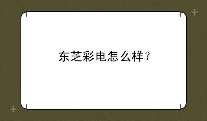 东芝彩电怎么样？