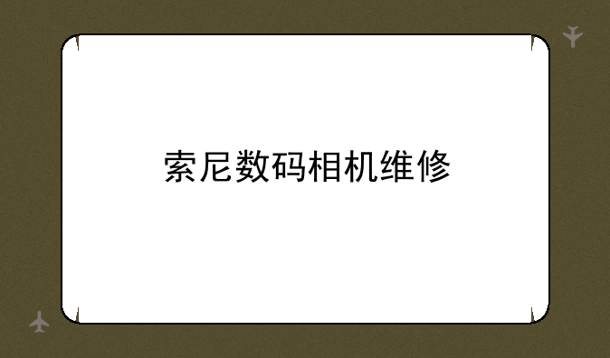 索尼数码相机维修