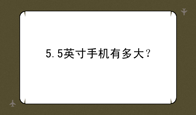 5.5英寸手机有多大？