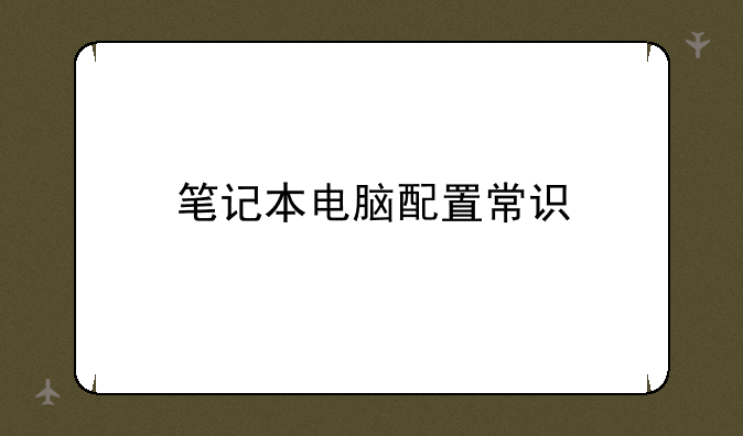 笔记本电脑配置常识