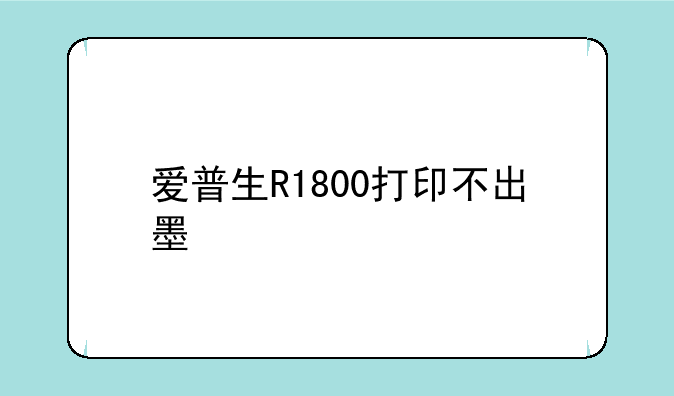 爱普生R1800打印不出墨