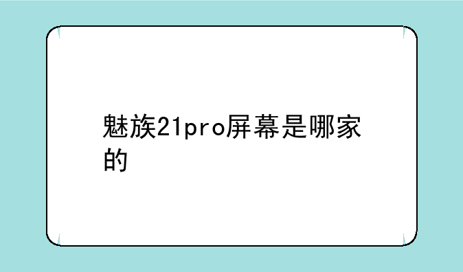 魅族21pro屏幕是哪家的