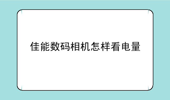 佳能数码相机怎样看电量