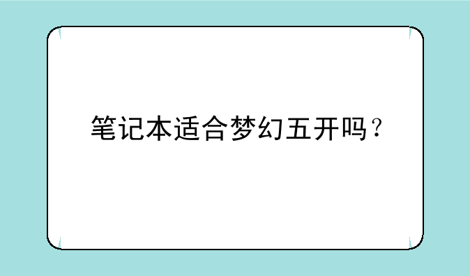 笔记本适合梦幻五开吗？