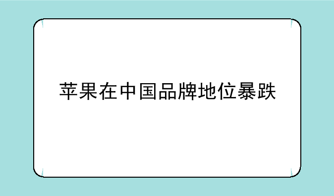 苹果在中国品牌地位暴跌
