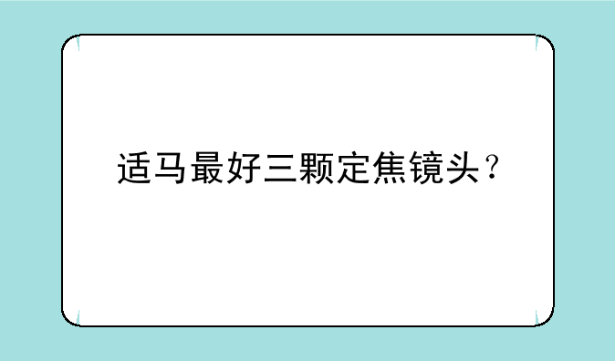 适马最好三颗定焦镜头？