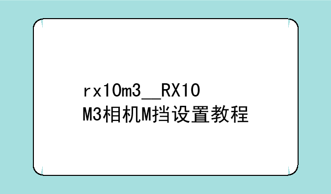 rx10m3__RX10M3相机M挡设置教程
