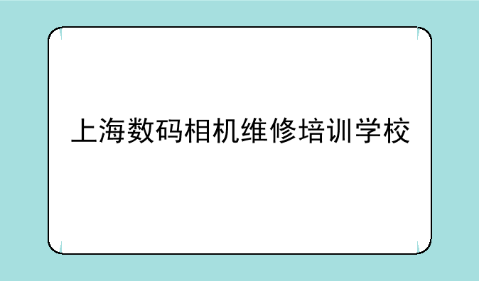 上海数码相机维修培训学校