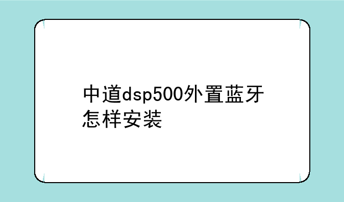中道dsp500外置蓝牙怎样安装
