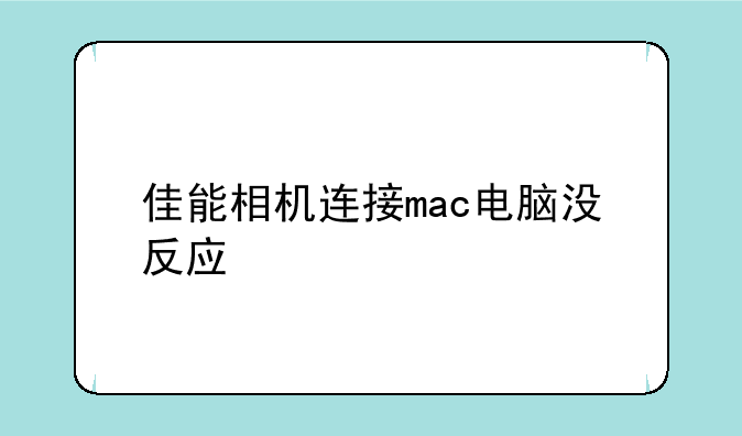 佳能相机连接mac电脑没反应