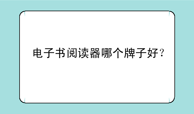 电子书阅读器哪个牌子好？