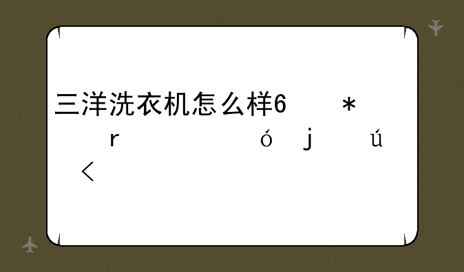 三洋洗衣机怎么样?技术价格的较量!