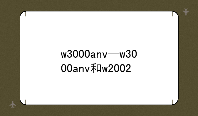 w3000anv—w3000anv和w2002