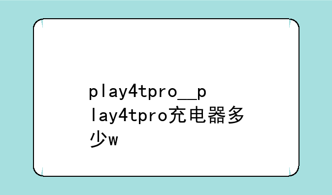 play4tpro__play4tpro充电器多少w