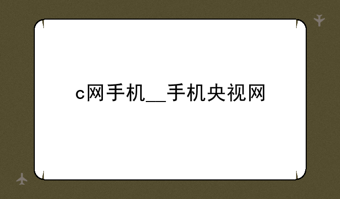 c网手机__手机央视网