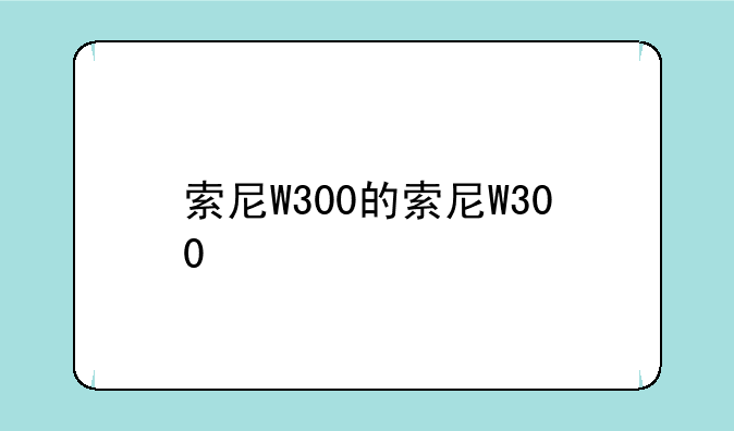 索尼W300的索尼W300