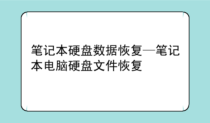 笔记本硬盘数据恢复—笔记本电脑硬盘文件恢复