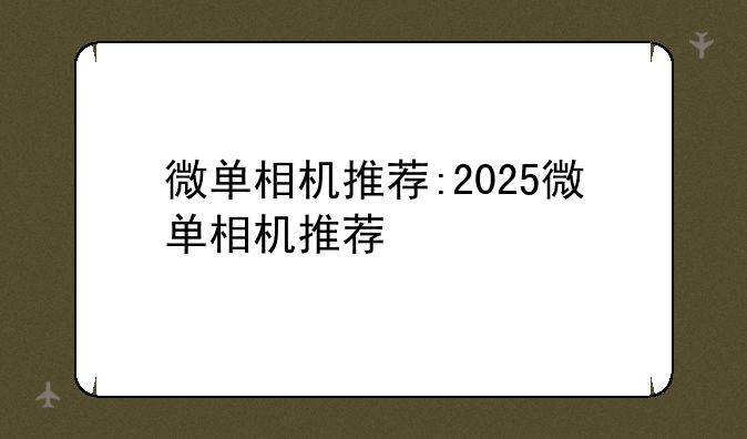 微单相机推荐:2025微单相机推荐