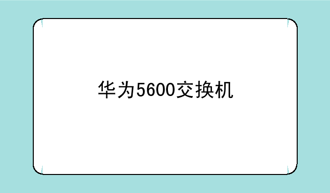 华为5600交换机